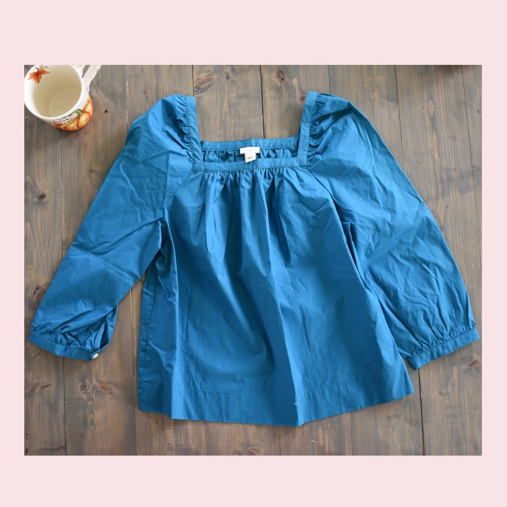 J. Crew Penny top Square neck peasant blouse